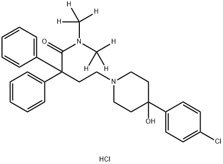 4-[4-(4-氯苯基)-4-羟基哌啶-1-基]-2,2-二苯基-N,N-二(三氘甲基)丁酰胺盐酸盐 结构式