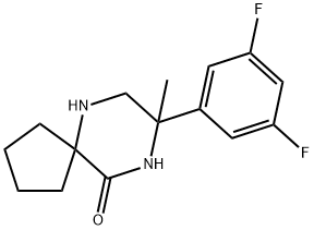 8-(3,5-二氟苯基)-8-甲基-6,9-二氮杂螺[4.5]癸烷-10-酮 结构式