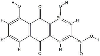 1,8-二羟基-3-羧基蒽醌 结构式