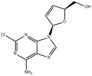 2-chloro-2',3'-didehydro-2',3'-dideoxyadenosine 结构式