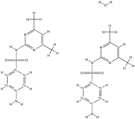 磺胺二甲基嘧啶-13C6 半水化合物 结构式