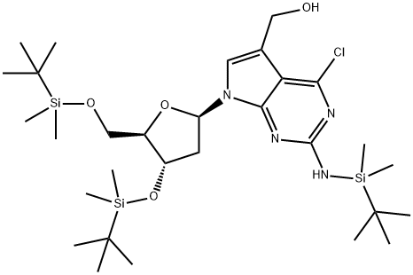 7H-Pyrrolo[2,3-d]pyrimidine-5-methanol,4-chloro-7-[2-deoxy-3,5-bis-O-[(1,1-dimethylethyl)dimethylsilyl]-beta-D-erythro-pentofuranosyl]-2-[[(1,1-dimethylethyl)dimethylsilyl]amino]-