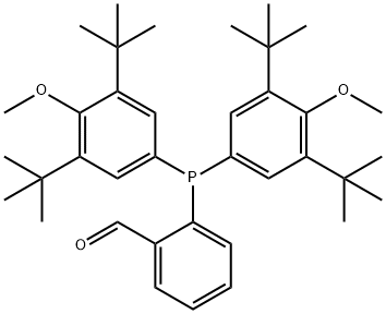 2-[双(3,5-二-叔丁基-4-甲氧苯基)膦基]苯甲醛 结构式