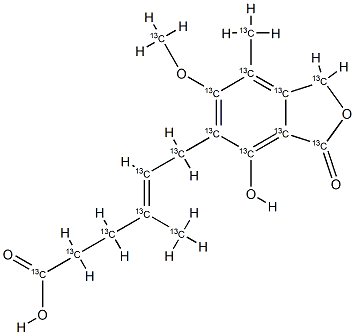 霉酚酸-(全碳-13) 结构式