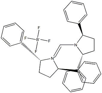 (2R,5R)-1 - {[(2R,5R)-2,5 - 二苯基吡咯烷-1 - 基]亚甲基}-2,5 - 二苯基吡咯烷鎓四氟硼酸 结构式