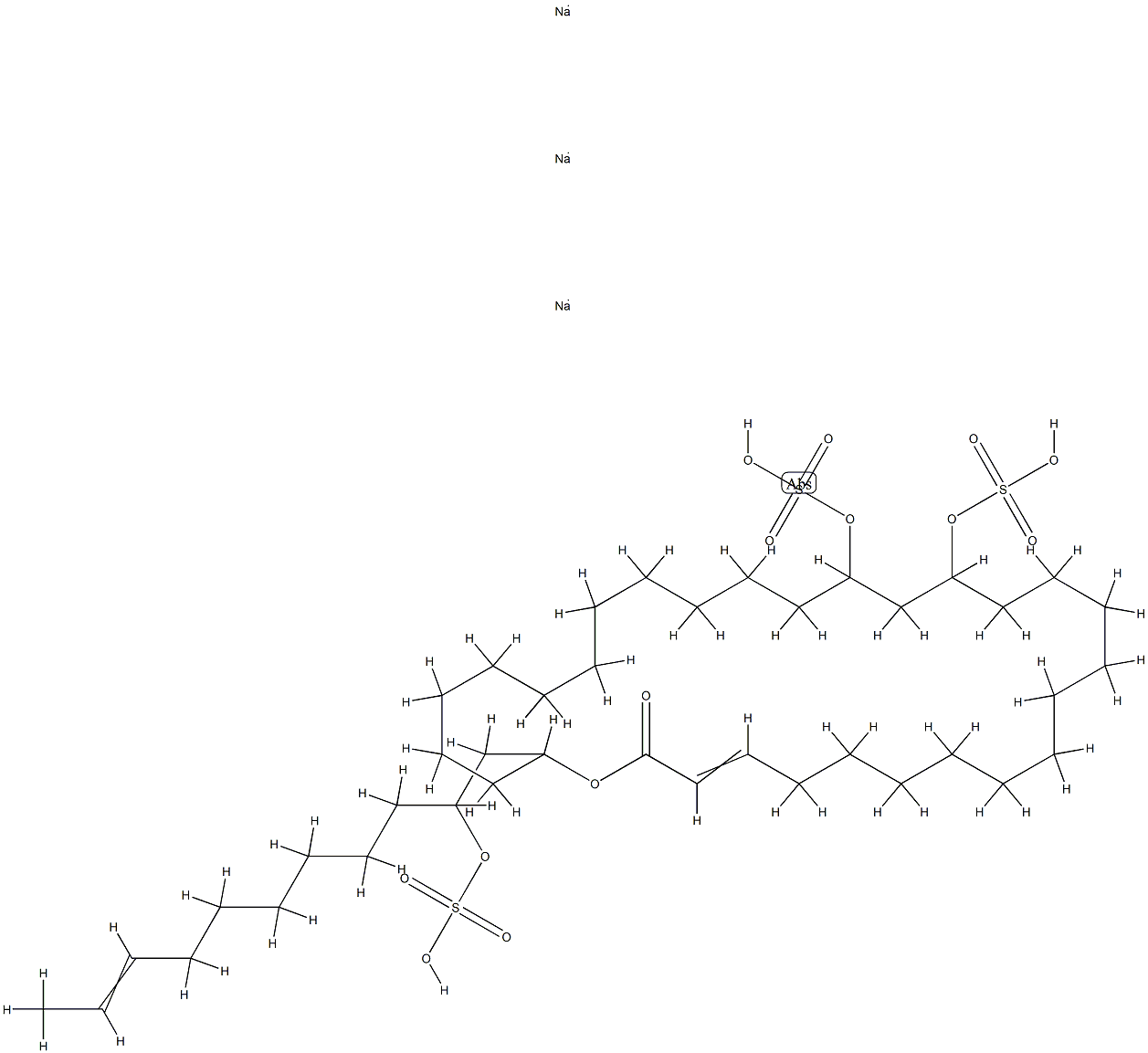 (2-sulfonate-9-undecenyl)oxacyclotriacont-3-ene-2-one-16,18-disulfonate 结构式