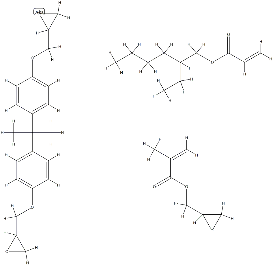 2-Methyl-2-propenoic acid, oxiranylmethyl ester polymer with 2-ethylhexyl 2-propenoate and 2,2′-[(1-methylethylidene)bis(4,1-phenyleneoxy methylene)] bis[oxirane] 结构式