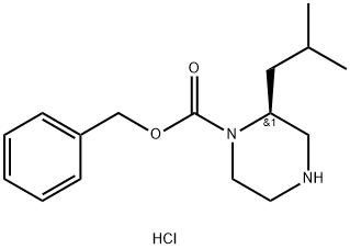 (S)-2-异丁基哌嗪-1-羧酸苯甲酯盐酸盐 结构式