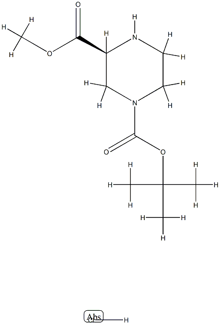 (S)-1-叔丁基3-甲基哌嗪-1,3-二羧酸酯盐酸盐 结构式