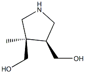 3,4-Pyrrolidinedimethanol, 3-methyl-, (3R,4S)-rel- 结构式