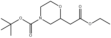 叔丁酯2 - (2 - 乙氧基-2 - 氧代乙基)吗啉-4 - 羧酸乙酯 结构式