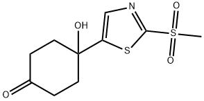 C10H13NO4S2 Zoom in  Options  4-hydroxy-4-(2-methanesulfonyl-thiazol-5-yl)-cyclohexanone 结构式