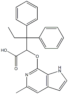 Benzenepropanoic acid, β-ethyl-α-[(5-Methyl-1H-pyrrolo[2,3-c]pyridin-7-yl)oxy]-β-phenyl- 结构式