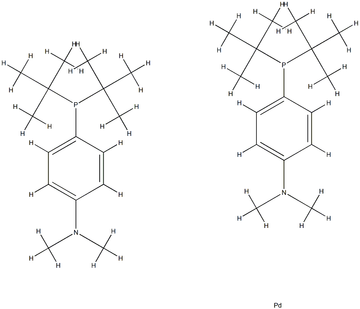 双[二叔丁基-(4-二甲基-氨基苯基)磷]钯(0) 结构式