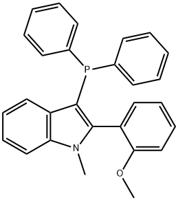 2-(2-甲氧基苯基)-1-甲基-3-二苯基膦基)-1H-吲哚 结构式