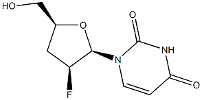 1-(2-Fluoro-2,3-dideoxy-β-D-threo-pentofuranosyl)-2,4(1H,3H)-pyrimidinedione 结构式