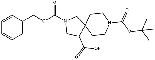 2-((苄氧基)羰基)-8-(叔-丁氧羰基)-2,8-二氮杂螺[4.5]癸烷-4-羧酸 结构式