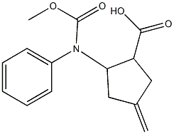 2-Benzyloxycarbonylamino-4-methylene-cyclopentanecarboxylic acid 结构式