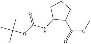 2-tert-Butoxycarbonylamino-cyclopentanecarboxylic acid methyl ester 结构式