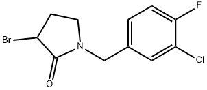 3-溴-1-(3-氯-4-氟苄基)吡咯烷-2-酮 结构式