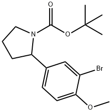 tert-butyl 2-(3-bromo-4-methoxyphenyl)pyrrolidine-1-carboxylate 结构式