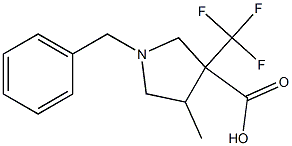 1-Benzyl-4-methyl-3-trifluoromethyl-pyrrolidine-3-carboxylic acid 结构式