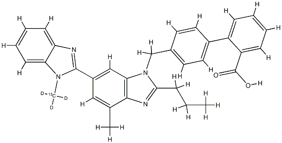 替米沙坦-13CD3 结构式