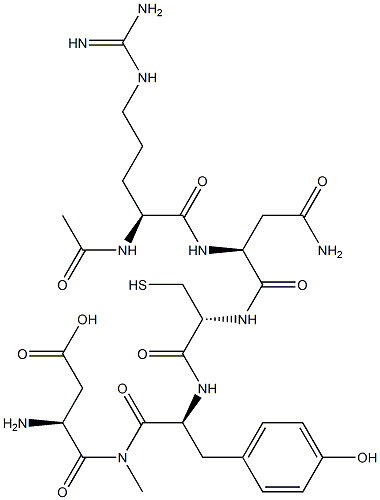 acetylarginyl-asparginyl-cysteinyl-tyrosyl-asparginyl-N-methylamide 结构式