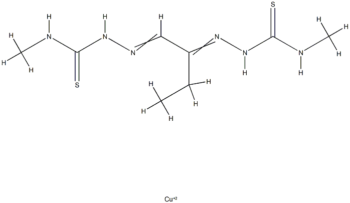 copper (II) ethylglyoxal bis(N(4)-methylthiosemicarbazone) 结构式