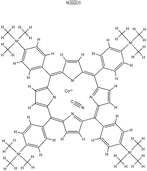 dicyano-cobalt(III)-tetrakis(4-(trimethylammonio)phenyl)porphyrin 结构式