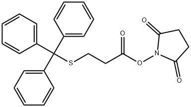 2,5-二氧吡咯烷-1-基3-(三苯甲基硫代)丙酸酯 结构式