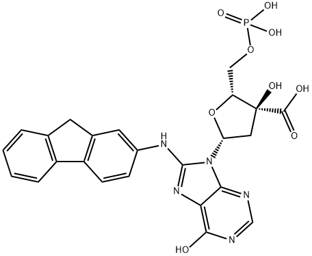 C8-(N2-aminofluorenyl)deoxyguanosine-3',5'-diphosphate 结构式