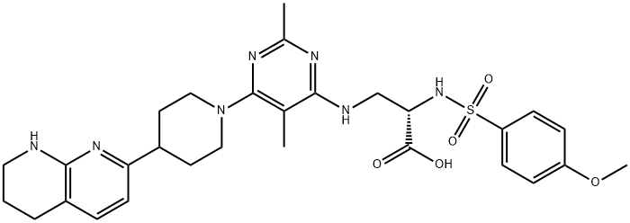 GLPG0187, 一种广谱的INTEGRIN受体拮抗剂,具有抗肿瘤活性 结构式