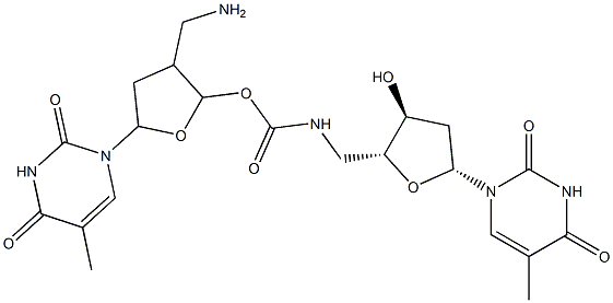 thymidylylacetamido-(3'(O)-5'(C))-5'-deoxythymidine 结构式