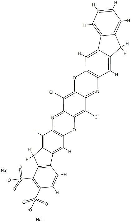 disodium 7,17-dichloro-10,20-dihydrodiindeno[2,1-b:2',1'-m]triphenodioxazinedisulphonate  结构式