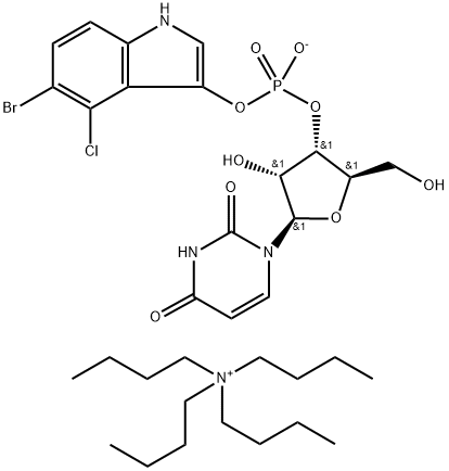 uridine-3'-(5-bromo-4-chloroindol-3-yl)-phosphate 结构式