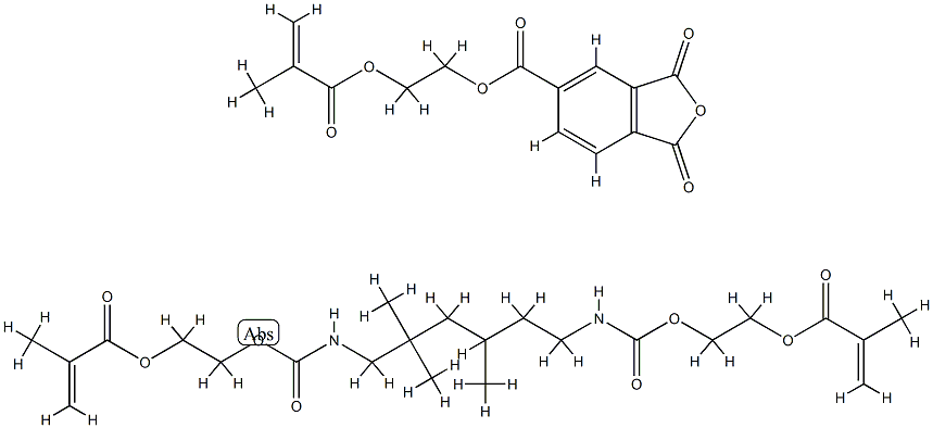 1,2-Ethanediylbis(oxy-2,1-ethanediyl) 2-methyl-2-propenoate polymer wi th 7,7,9(or 7,9,9)-trimethyl-4,13-dioxo-3,14-dioxa-5,12-diazahexadecan e-1,16-diyl 2-methyl-2-propenoate 结构式