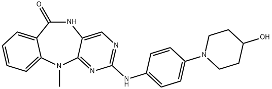 2-((4-(4-羟基哌啶-1-基)苯基)氨基)-11-甲基-5H-苯并[E]嘧啶并[5,4-B][1,4]二氮杂卓-6(11H)-酮 结构式