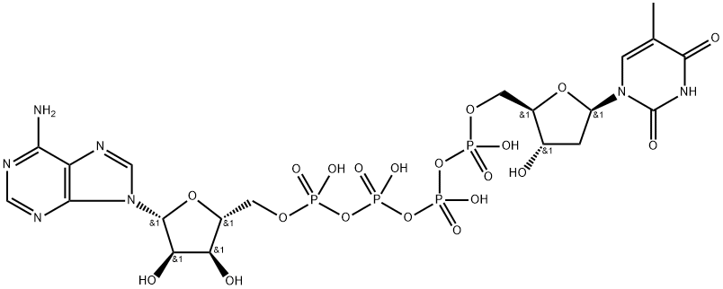 P(1)-(adenosine-5')-P(5)-(thymidine-5')-pentaphosphate 结构式
