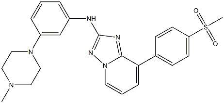 N-[3-(4-甲基-1-哌嗪基)苯基]-8-[4-(甲磺酰基)苯基]-[1,2,4]三唑并[1,5-A]吡啶-2-胺 结构式