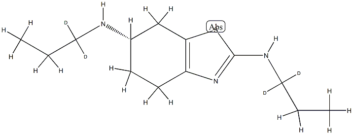 (6S)-2-N,6-N-bis(1,1-dideuteriopropyl)-4,5,6,7-tetrahydro-1,3-benzothiazole-2,6-diamine 结构式