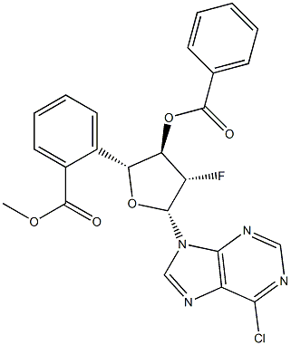 6-氯-9-(3,5-二-O-苯甲酰基-2-脱氧-2-氟-BETA-D-阿拉伯呋喃糖基)-9H-嘌呤 结构式