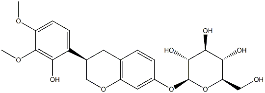 黄芪紫檀烷苷,3-羟基-9,10-二甲氧基紫檀烷 结构式
