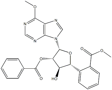 6-Methoxy-9-(2-O,5-O-dibenzoyl-β-D-arabinofuranosyl)-9H-purine 结构式