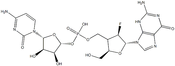 2'-deoxy-2'-fluoroguanylyl-3',5'-cytidine 结构式
