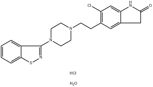 盐酸齐拉西酮一水合物 结构式