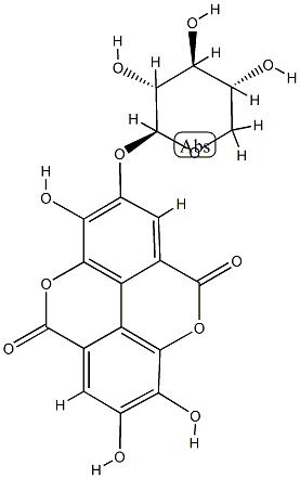 鞣花酸-4-O-Β-D-吡喃木糖苷 结构式