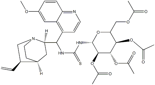 N-[(8Α,9S)-6'-甲氧基辛可宁-9-基]-N'-(2,3,4,6-四-O-乙酰基-Β-D-吡喃葡萄糖基)硫脲 结构式