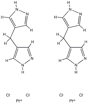 bis(4,4'-dipyrazolylmethane-N,N')-bis(dichloroplatinum II) 结构式