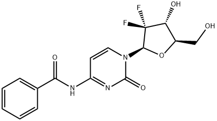 N-苯甲酰基-2'-脱氧-2' ,2'-二氟胞苷 结构式